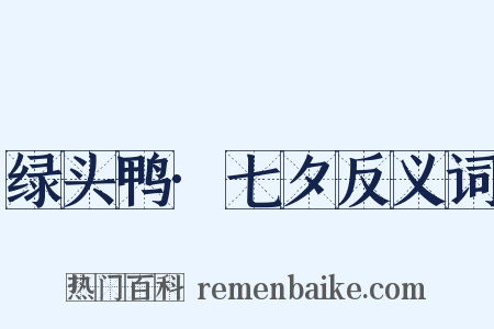 绿头鸭·七夕反义词是什么意思的图片